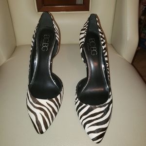 BCBG zebra pumps